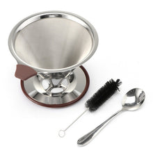 ABEDOE 1pc Reusable Coffee Filter Holder Sets Stainless Steel Brew Drip Coffee Filter Cone Funnel Metal Mesh Coffee Tea Filter